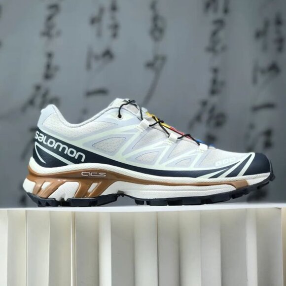 Salomon White and Navy Athletic Shoes - Picture 4 of 6